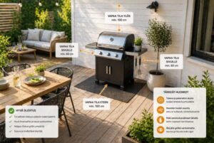 Terassigrillin sijoittaminen ja turvallisuus – huomioi nämä asiat ennen kuin sytytät grillin